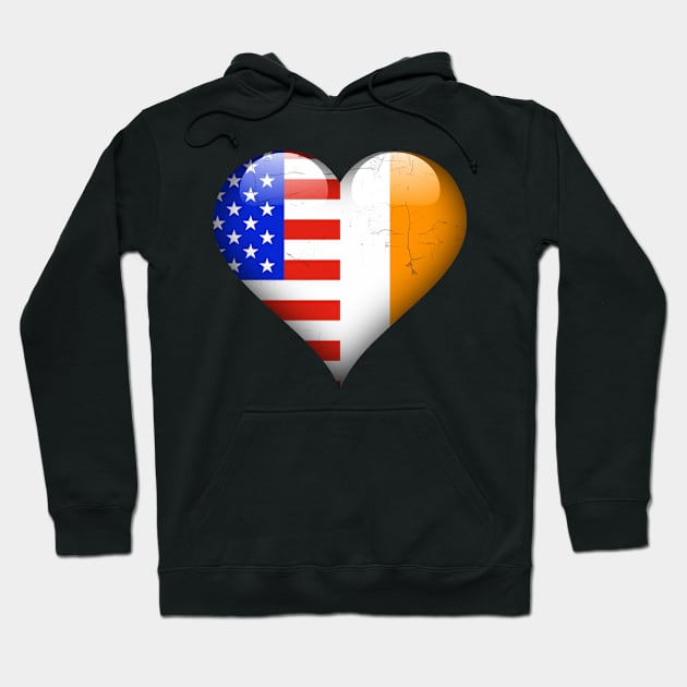 Half American Half Irish - Gift for Irish From Ireland Hoodie by Country Flags